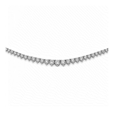 Sterling Silver CZ Graduated Necklace