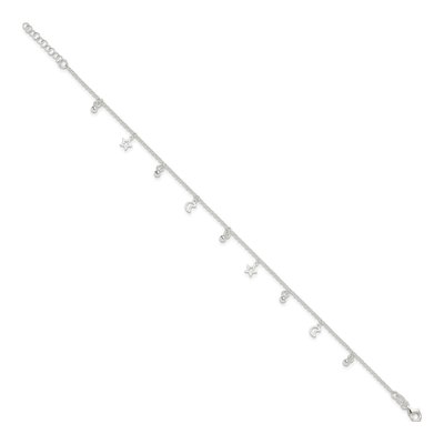 Sterling Silver Star Moon Anklet – view 4