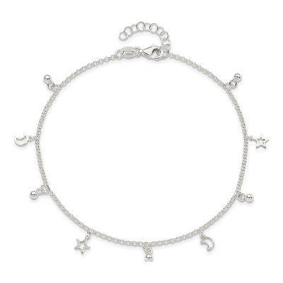 Sterling Silver Star Moon Anklet – view 6