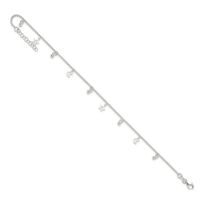 Sterling Silver Star Moon Anklet – view 7