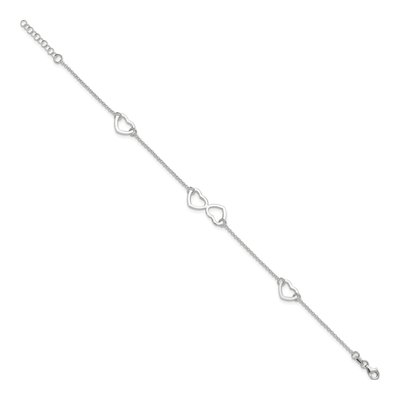 Sterling Silver Heart Anklet – view 3