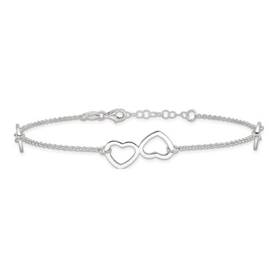 Sterling Silver Heart Anklet – view 4