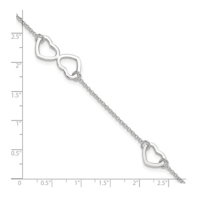 Sterling Silver Heart Anklet – view 5