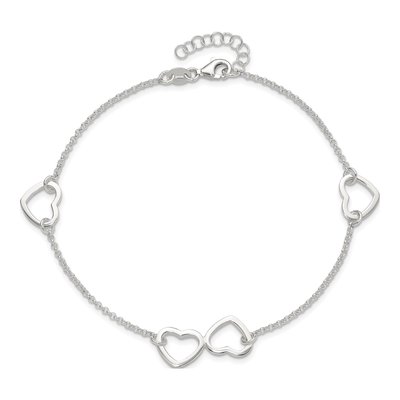 Sterling Silver Heart Anklet – view 6