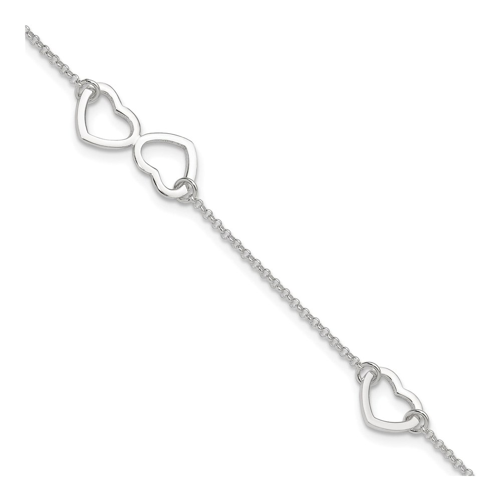 Sterling Silver Heart Anklet