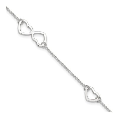 Sterling Silver Heart Anklet