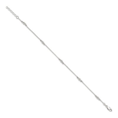 Sterling Silver Beaded 5-Station Anklet – view 3