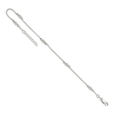 Sterling Silver Beaded 5-Station Anklet – view 8
