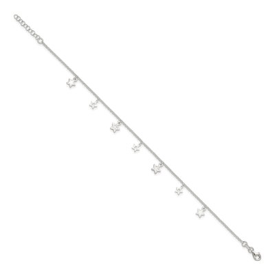 Sterling Silver Star Station Anklet – view 3