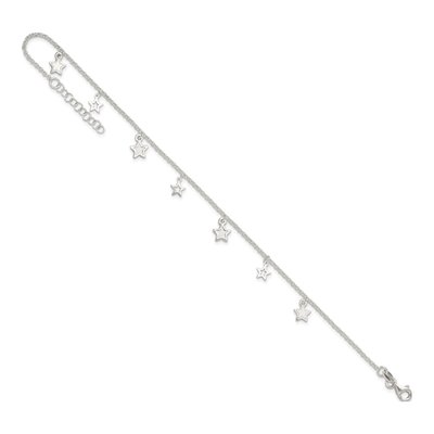 Sterling Silver Star Station Anklet – view 8
