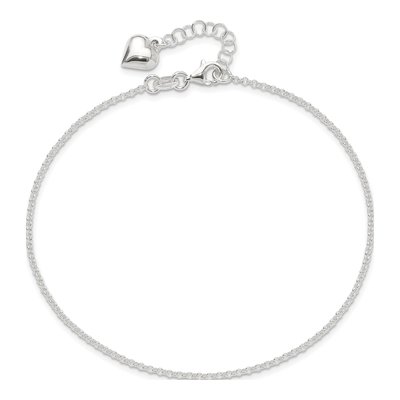 Sterling Silver Heart Plus Anklet – view 6