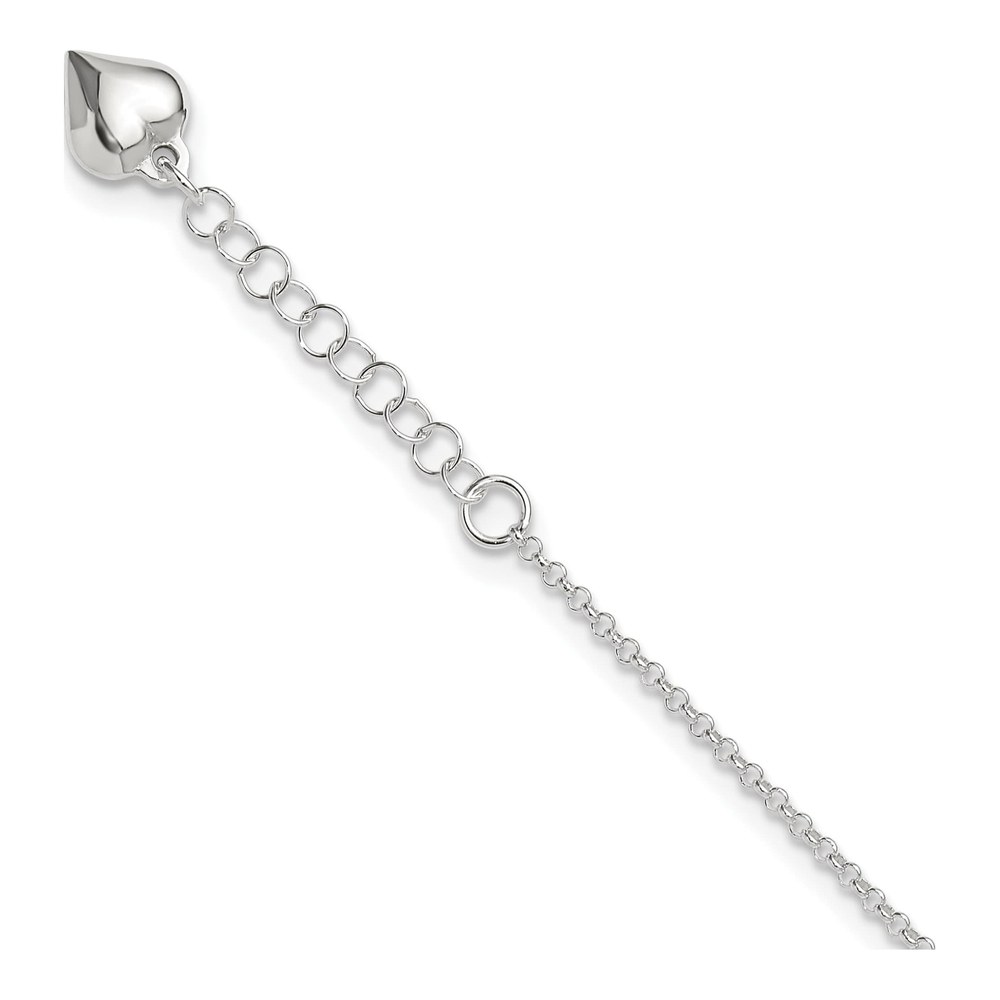 Sterling Silver Heart Plus Anklet