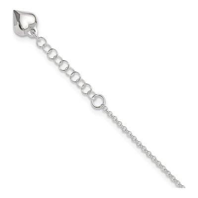 Sterling Silver Heart Plus Anklet