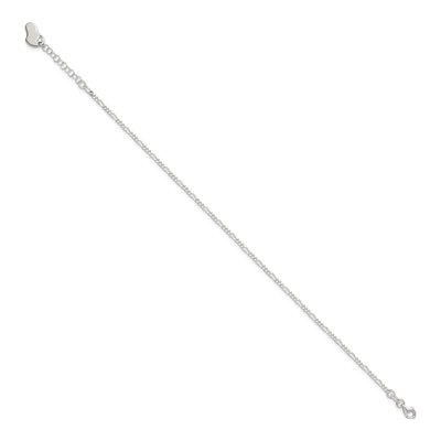 Sterling Silver Figaro Heart Anklet – view 3