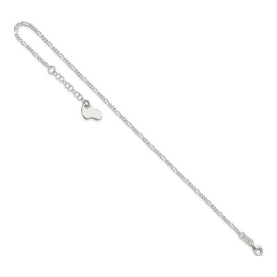 Sterling Silver Figaro Heart Anklet – view 8