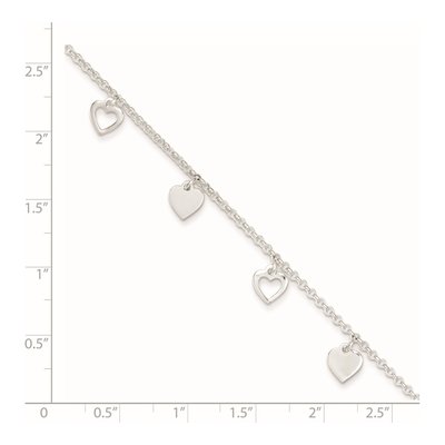 Sterling Silver Heart Anklet – view 3