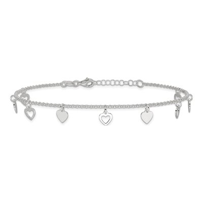 Sterling Silver Heart Anklet – view 5