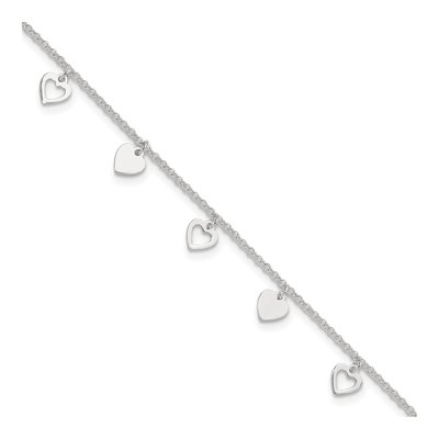 Sterling Silver Heart Anklet