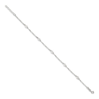 Sterling Silver Swirl Disc Anklet – view 3