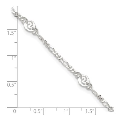 Sterling Silver Swirl Disc Anklet – view 4