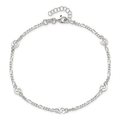 Sterling Silver Swirl Disc Anklet – view 6
