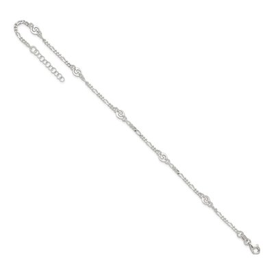 Sterling Silver Swirl Disc Anklet – view 8