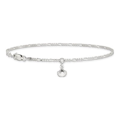 Sterling Silver Shell Dangle Anklet – view 5