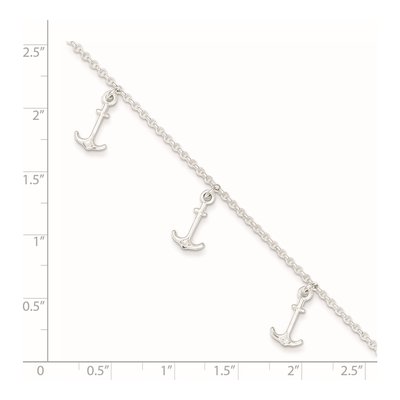 Sterling Silver Anchor Anklet – view 5