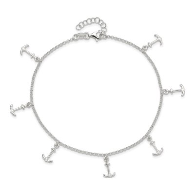 Sterling Silver Anchor Anklet – view 8