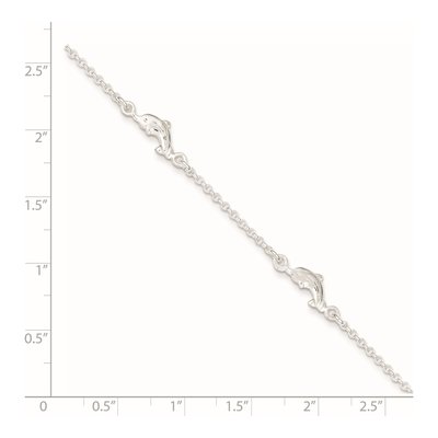 Sterling Silver Dolphin Anklet – view 3