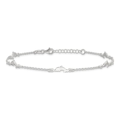 Sterling Silver Dolphin Anklet – view 5