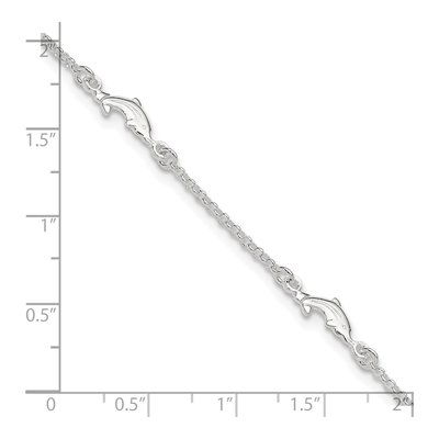 Sterling Silver Dolphin Anklet – view 6