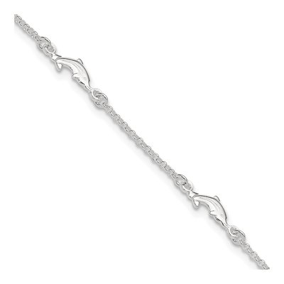 Sterling Silver Dolphin Anklet