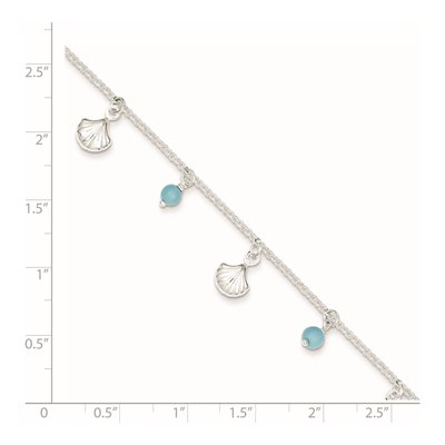 Sterling Silver Turquoise Shell Anklet – view 3