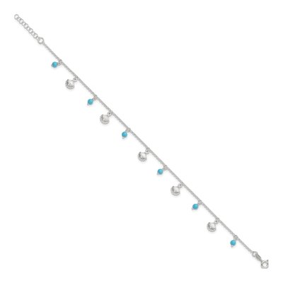 Sterling Silver Turquoise Shell Anklet – view 4