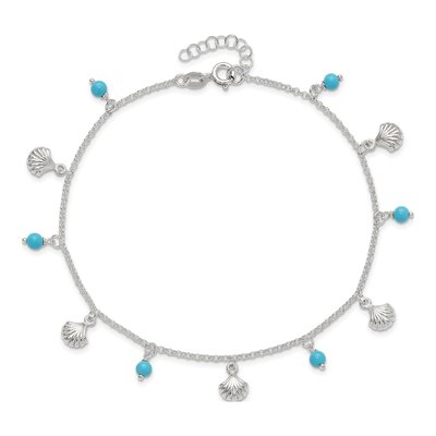 Sterling Silver Turquoise Shell Anklet – view 6