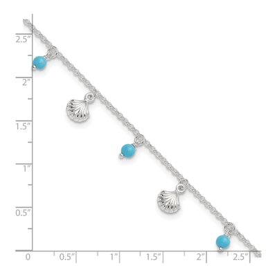 Sterling Silver Turquoise Shell Anklet – view 8