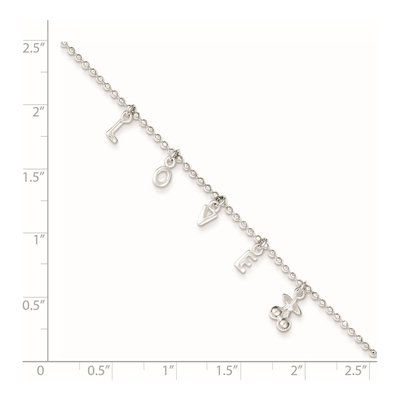 Sterling Silver LOVE Letters Anklet – view 4