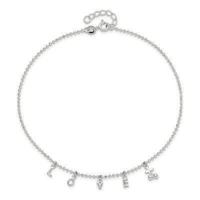 Sterling Silver LOVE Letters Anklet – view 7