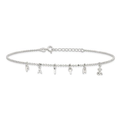 Sterling Silver Faith Anklet – view 5