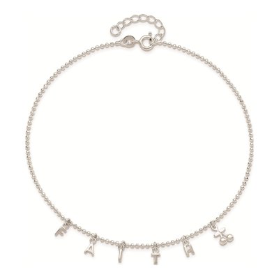 Sterling Silver Faith Anklet – view 6