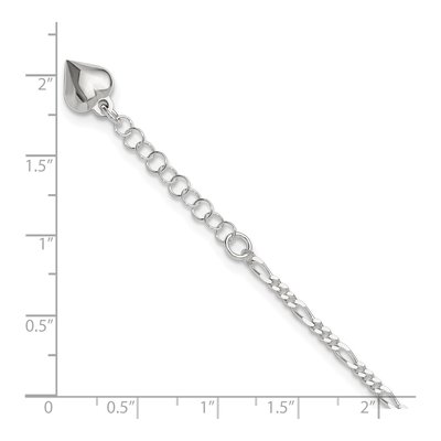 Sterling Silver Figaro Heart Anklet – view 6
