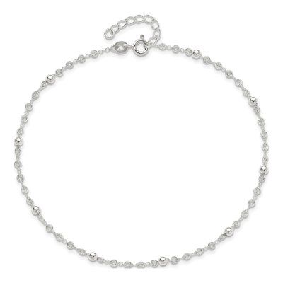 Sterling Silver Beaded Anklet – view 7