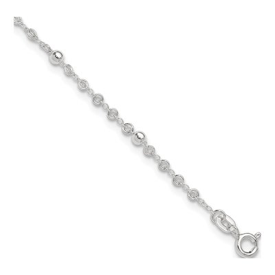 Sterling Silver Beaded Anklet