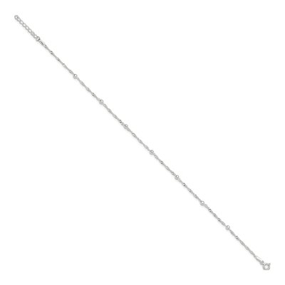 Sterling Silver Beaded Station Anklet – view 2