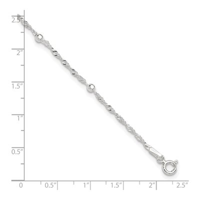 Sterling Silver Beaded Station Anklet – view 4
