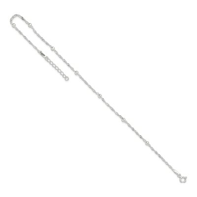 Sterling Silver Beaded Station Anklet – view 7