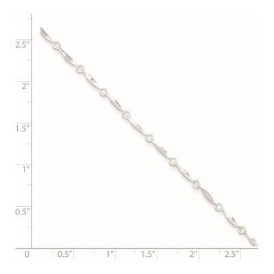 Sterling Silver 2mm Fancy Link Anklet – view 4