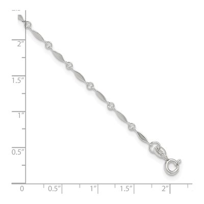 Sterling Silver 2mm Fancy Link Anklet – view 6