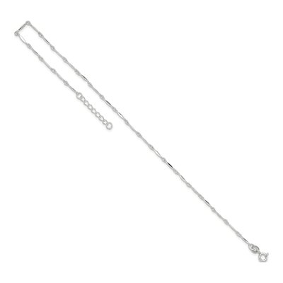 Sterling Silver 2mm Fancy Link Anklet – view 8